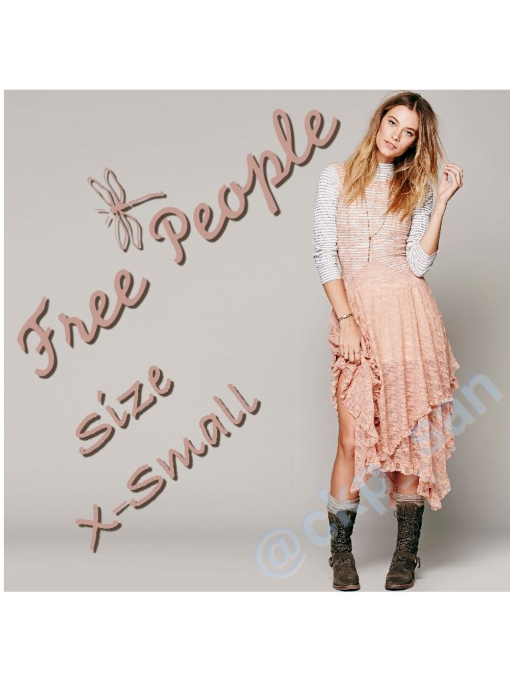 Rare Free People Foil Print French Courtship Slip Dress Sz XS